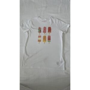 J-Crew - White T-Shirt with Popsicle Print - kids size L